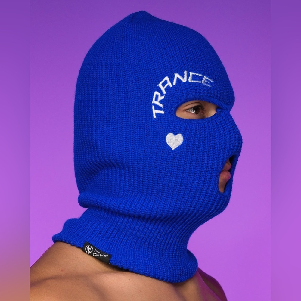 Trance hug me blue ski mask rave wonderland beanie